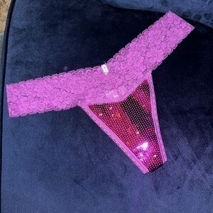 Pink Victoria’s Secret Sequin Vintage Special Edition Low Rise Lace Thong